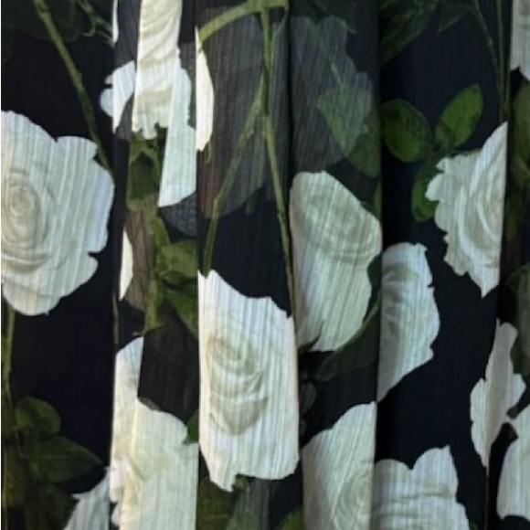 INC Beautiful Green & White Floral Long Sleeve Sheer Blouse, Size Medium, NWT - Picture 11 of 15